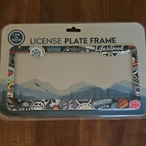 Life Is Good Multicolor License Plate Frame